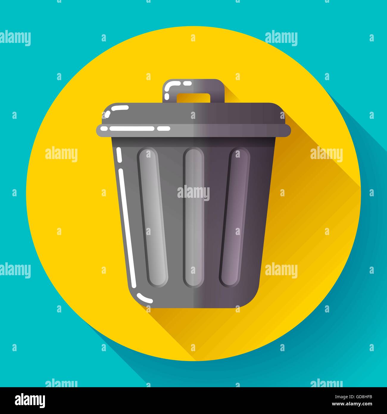 Trash can icon Recycle Bin Garbage Flat Vector Illustration Stock Vector Image & Art Alamy