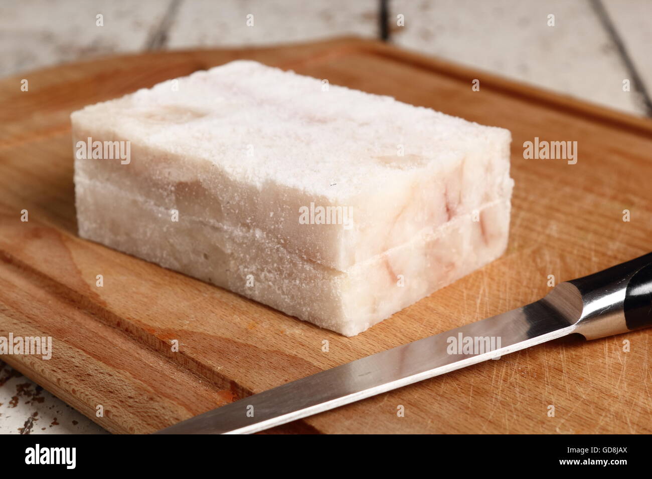 Frozen Fish Fillet Block, Alaska Pollock Stock Photo Alamy