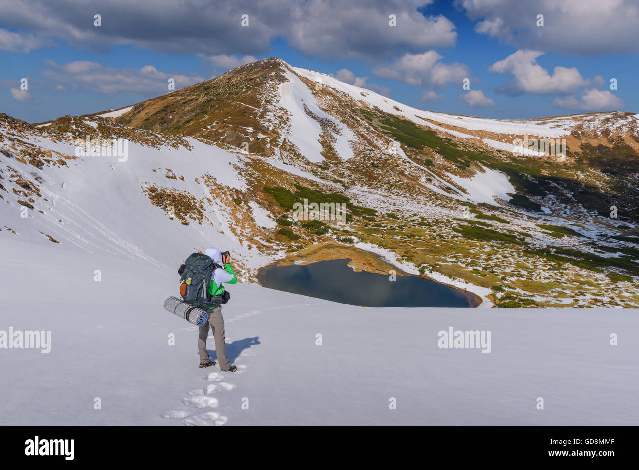 lake in mountain on spring time Stock Photo - Alamy
