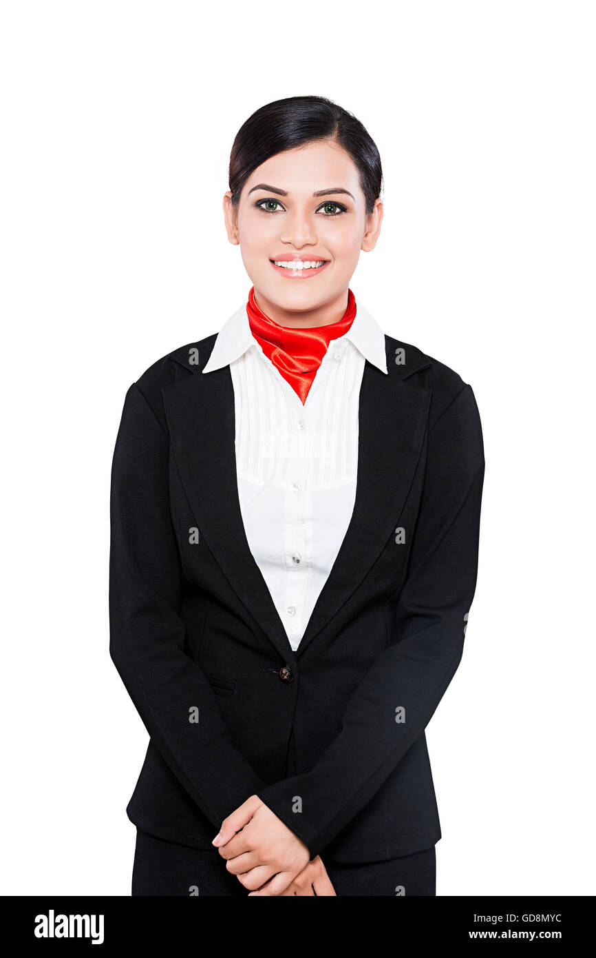 1 Indian Adult Woman Air Hostess standing Stock Photo