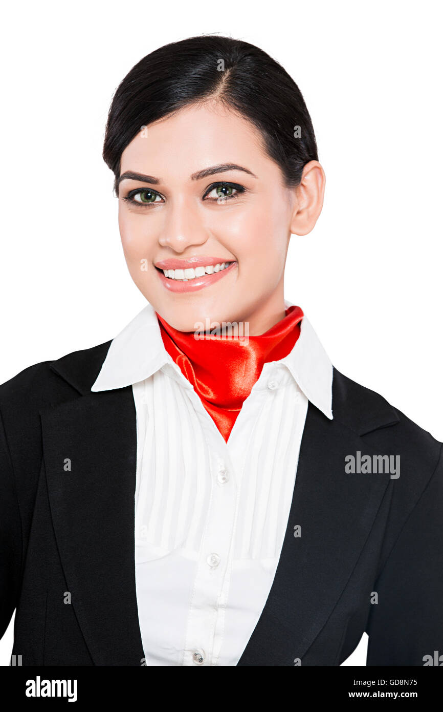 1 Indian Adult Woman Air Hostess standing Stock Photo