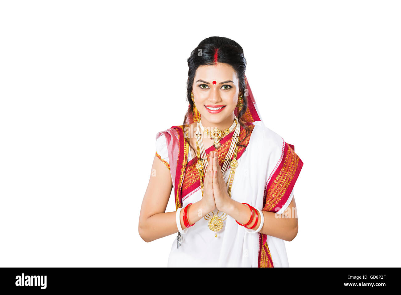 1 Indian Bengali Adult Woman Joined Hands Stock Photo Alamy