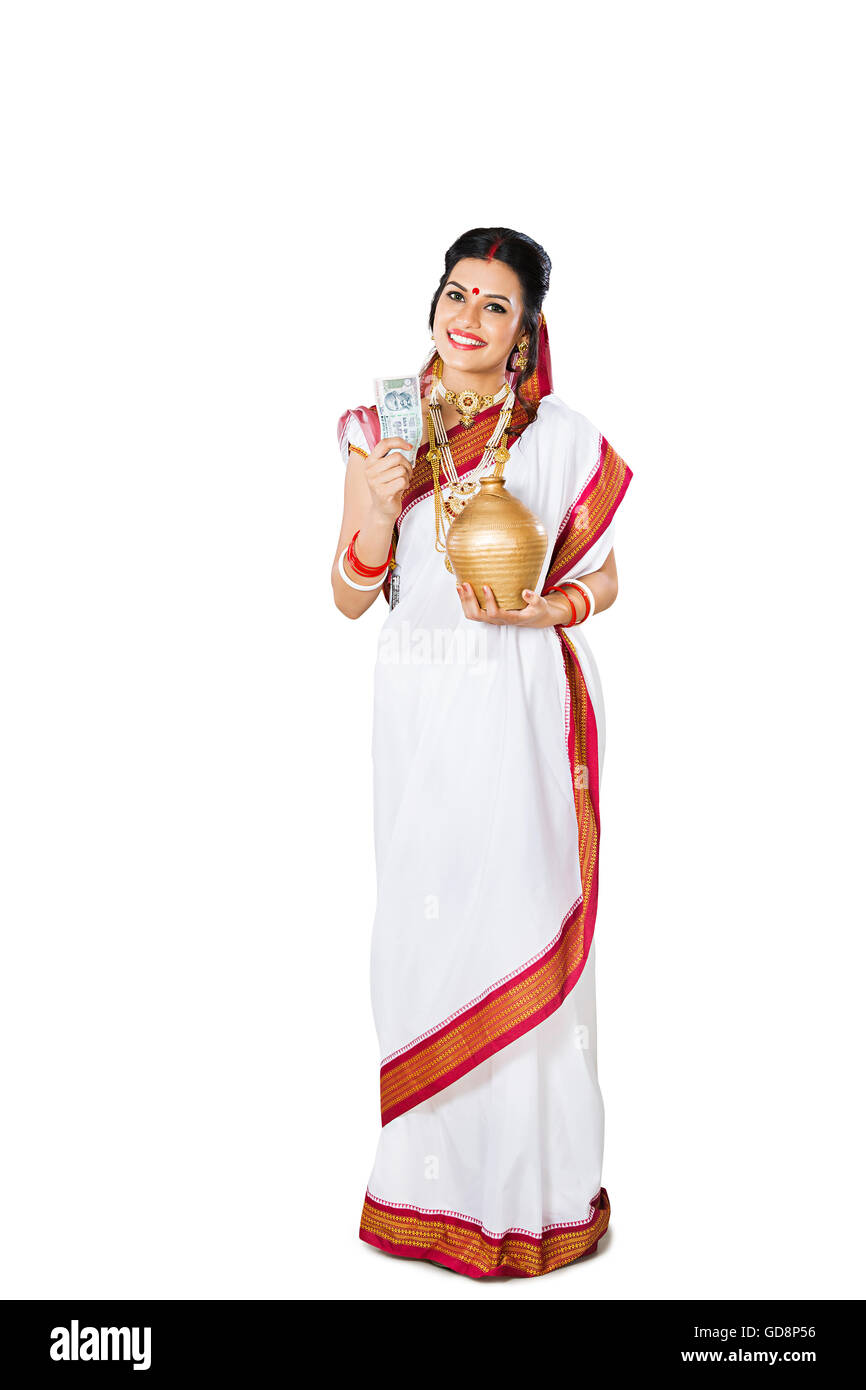 1 Indian Bengali Adult Woman Piggy Bank Saving Money Stock Photo - Alamy