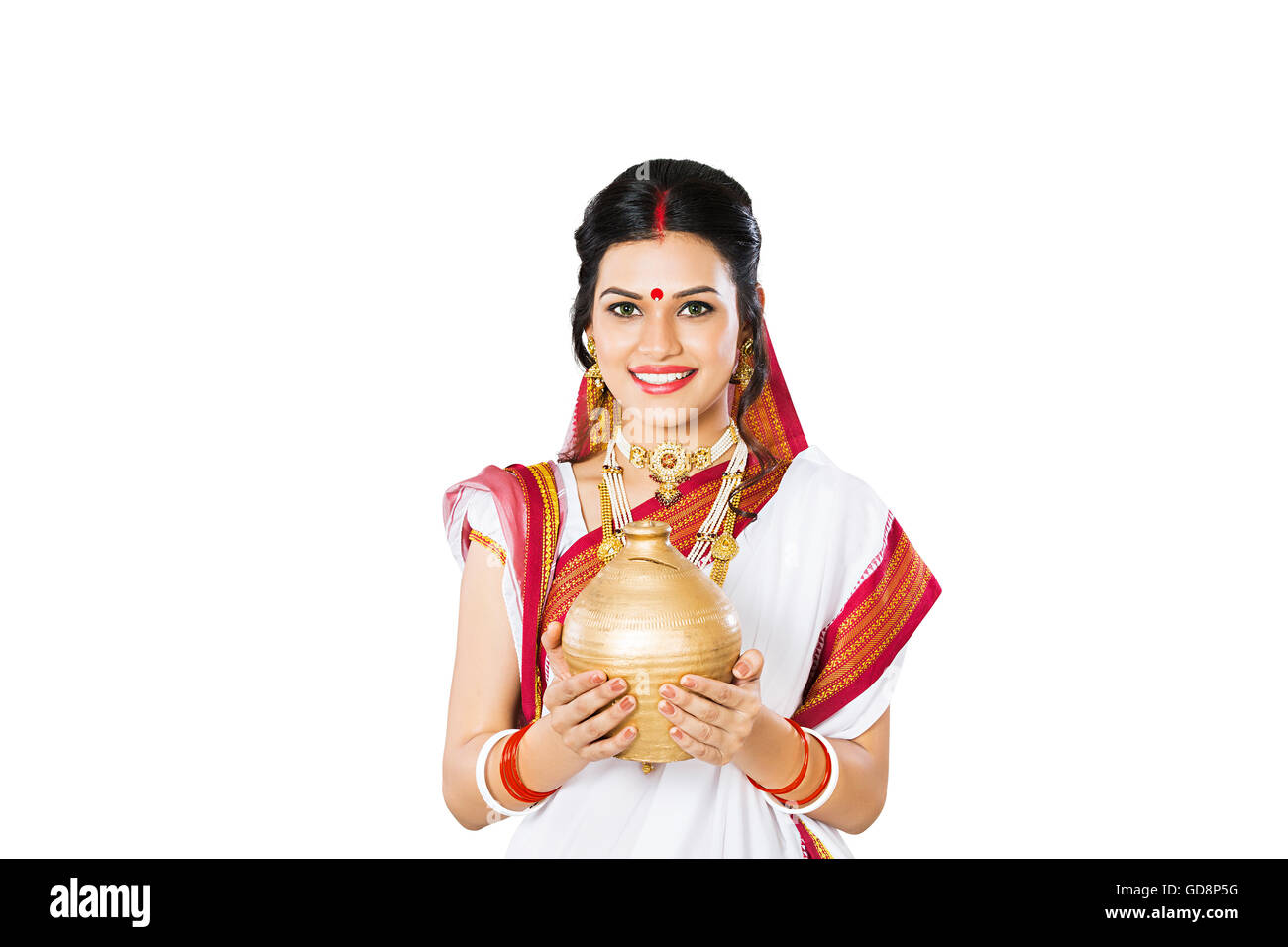 1 Indian Bengali Adult Woman Piggy Bank Saving Money Stock Photo Alamy