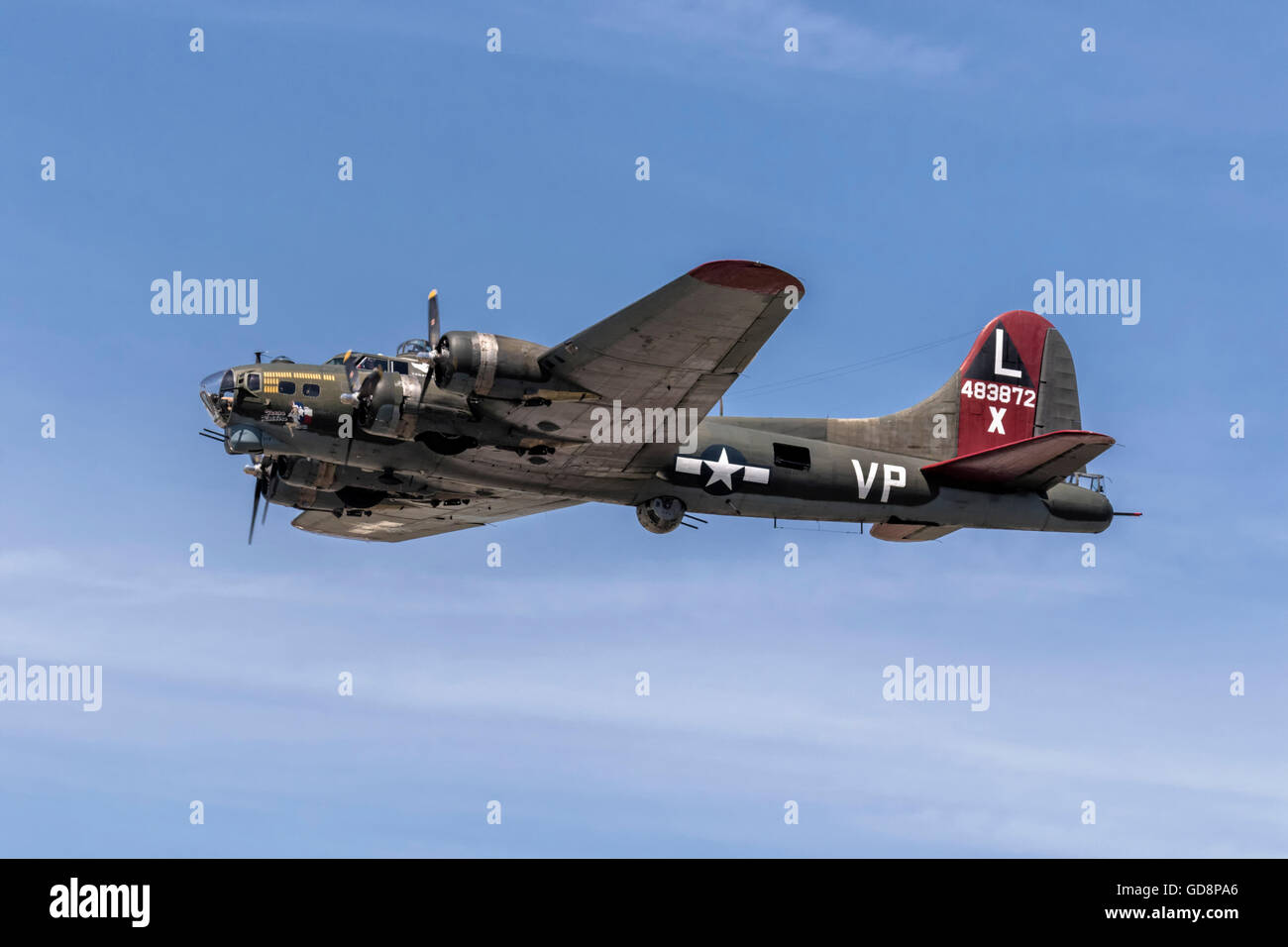 Boeing B17F Flying Fortress - WW2 heavy bomber Stock Photo