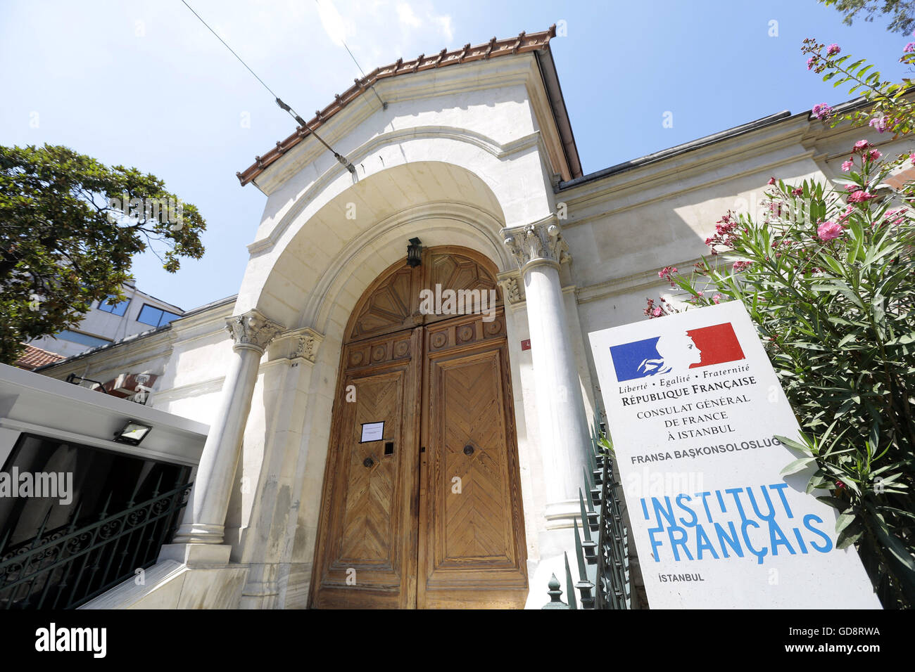 istanbul turkey 13th july 2016 the french consulate general in istanbul is seen closed in istanbul turkey on july 13 2016 the embassy of france in ankara and the consulate general in