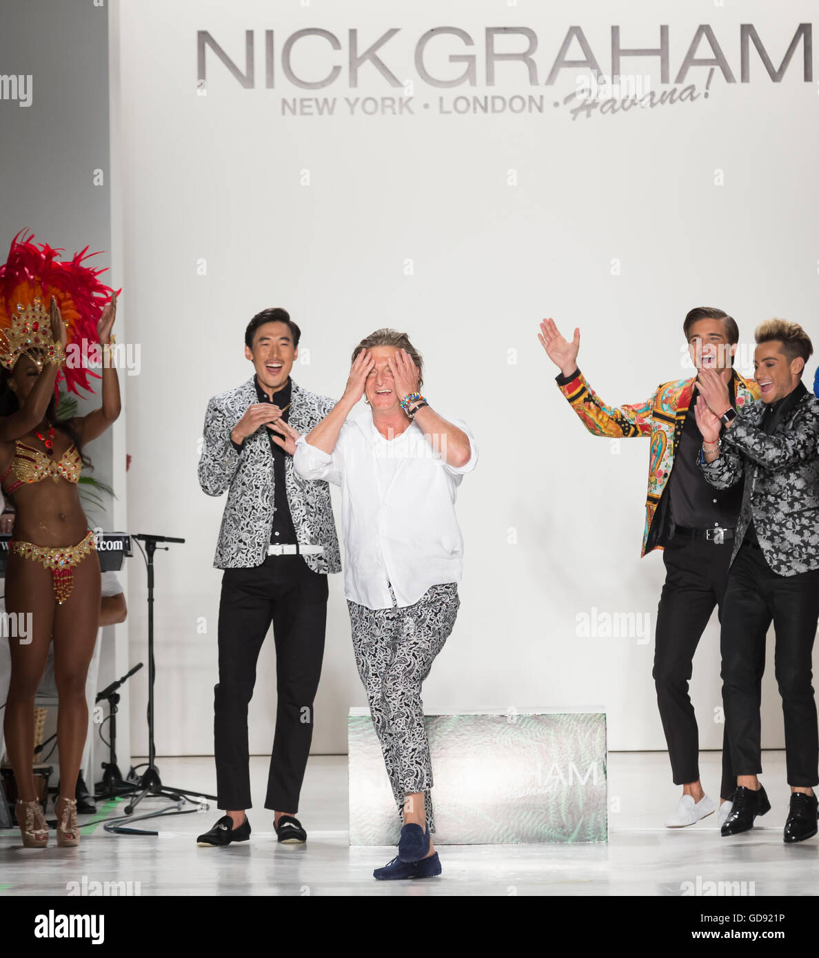 New York, USA. 13th July, 2016. Designer Nick Graham walks the runway ...