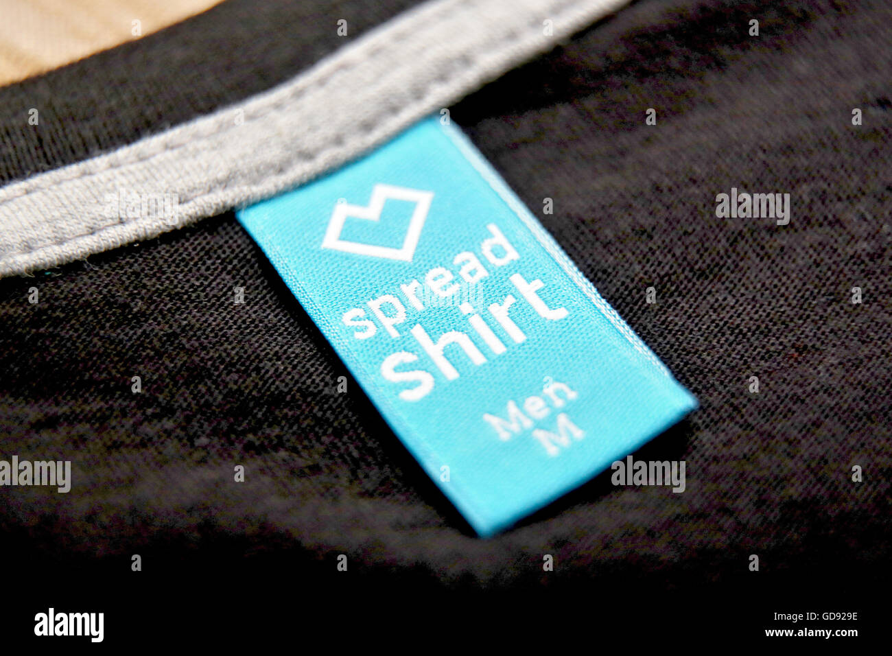 The logo of Spreadhsirt on a tag of a Tshirt in Leipzig, Germany, 29 April 2016. The Tshirt