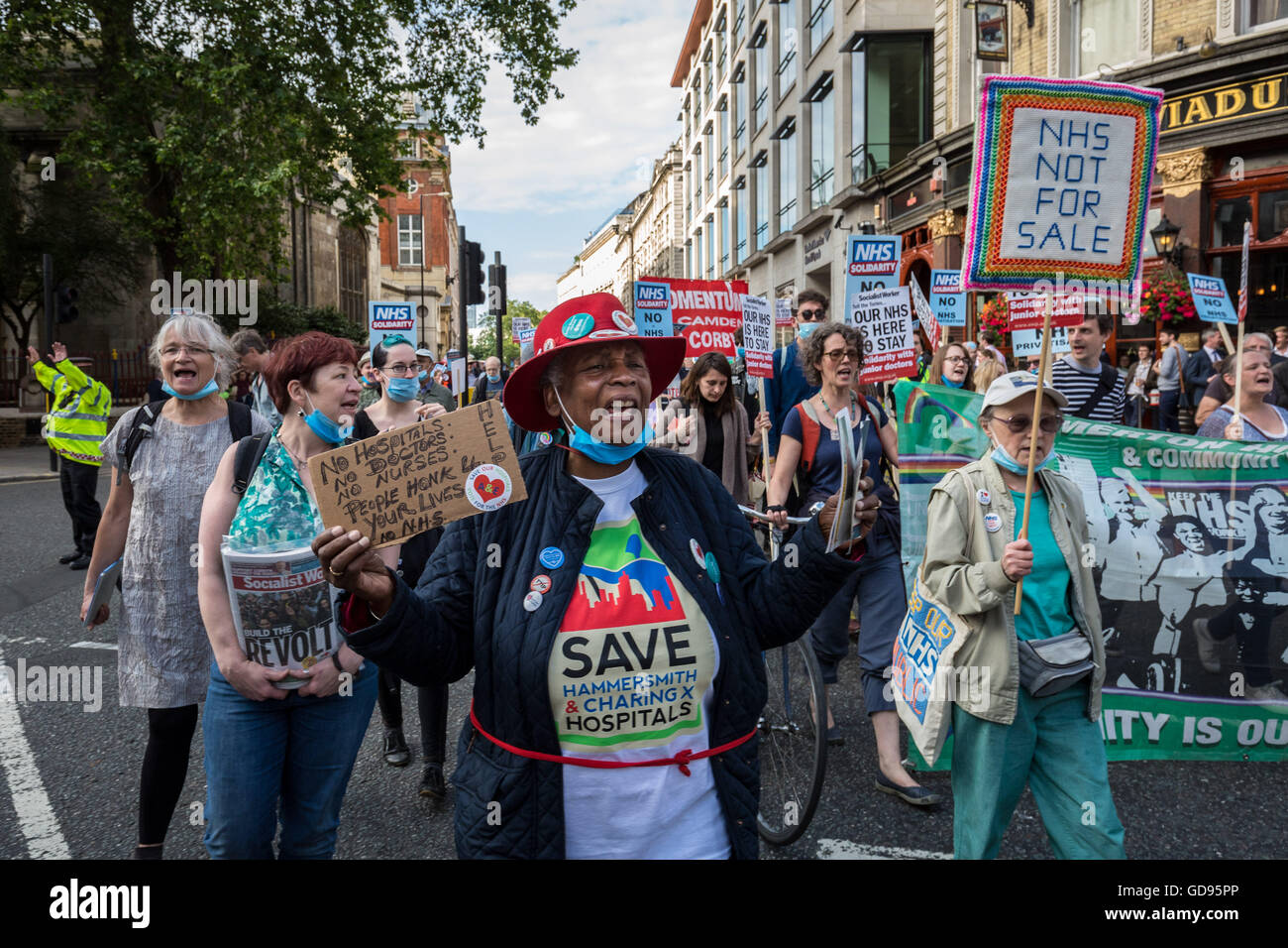 London, UK. 14th July, 2016. Defend Our NHS Protest in central London ...