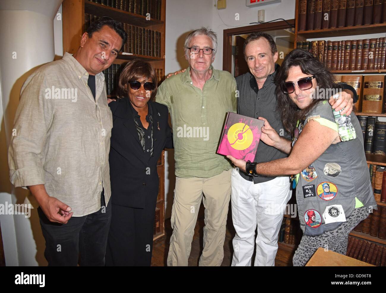 New York, NY, USA. 14th July, 2016. Steven Bush, Gloria Jones, Jake Holmes, Paul Rachman, Tony Mann at in-store appearance for The Lost Rockers: Broken Dreams and Crashed Careers Book Release Event, Strand Bookstore, New York, NY July 14, 2016. Credit:  Derek Storm/Everett Collection/Alamy Live News Stock Photo