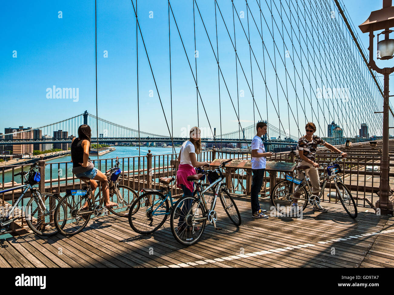 U.S.A., New York,Manhattan,the Brooklyn Bridge Stock Photo