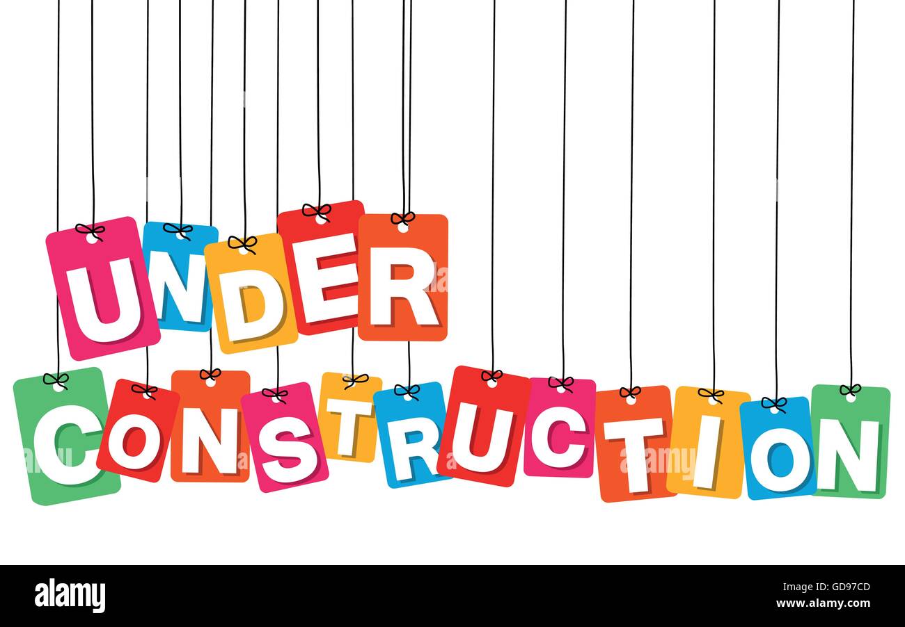 Vector colorful hanging cardboard. Tags - under construction Stock ...