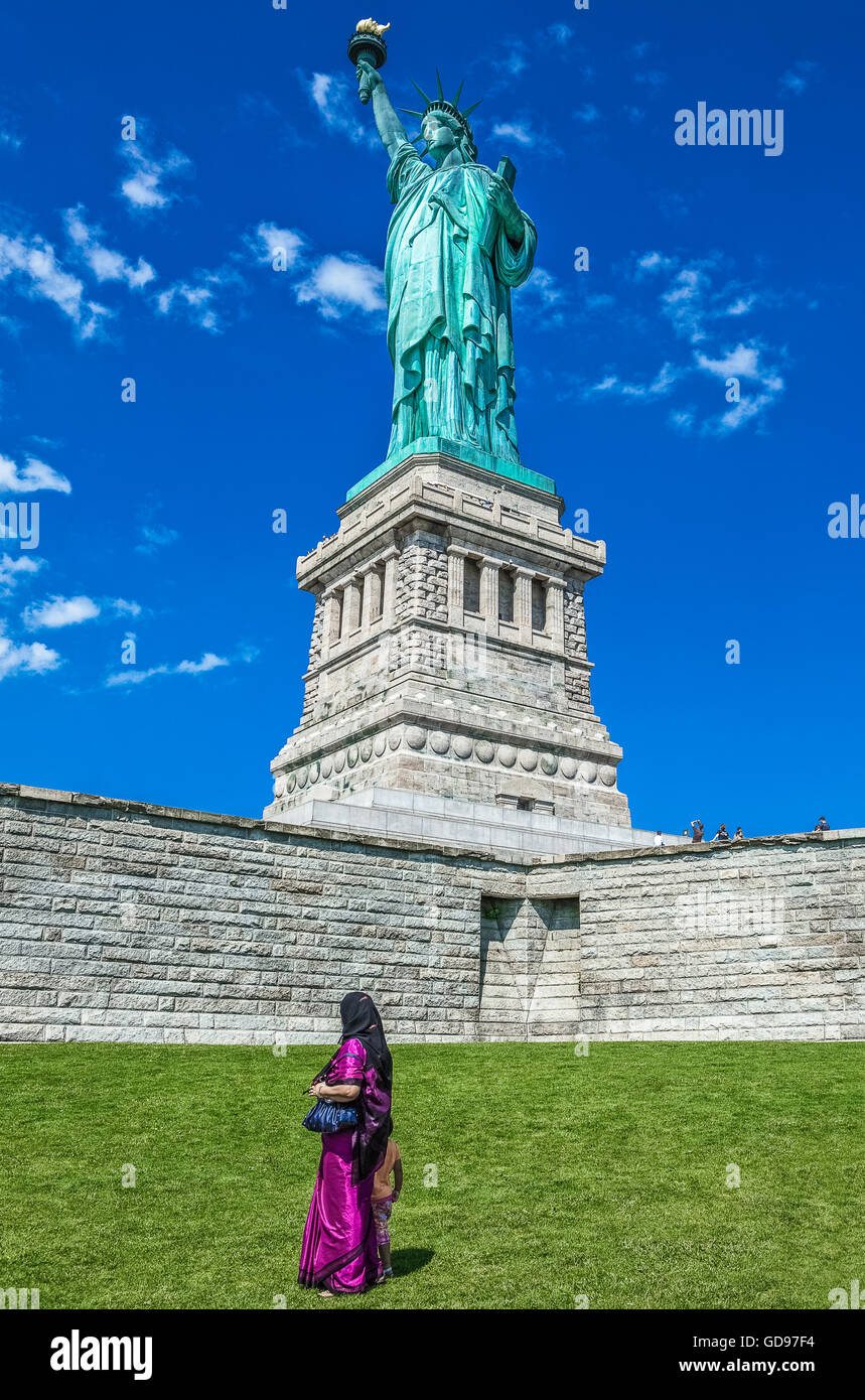 U.S.A., New York, Liberty Island, the Liberty Statue Stock Photo