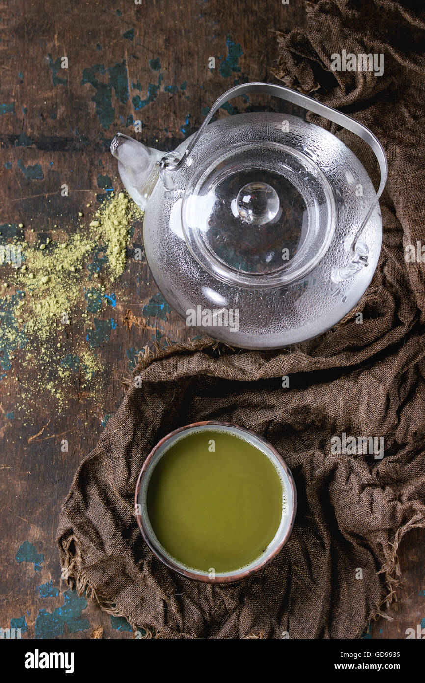 Cup of matcha tea Stock Photo