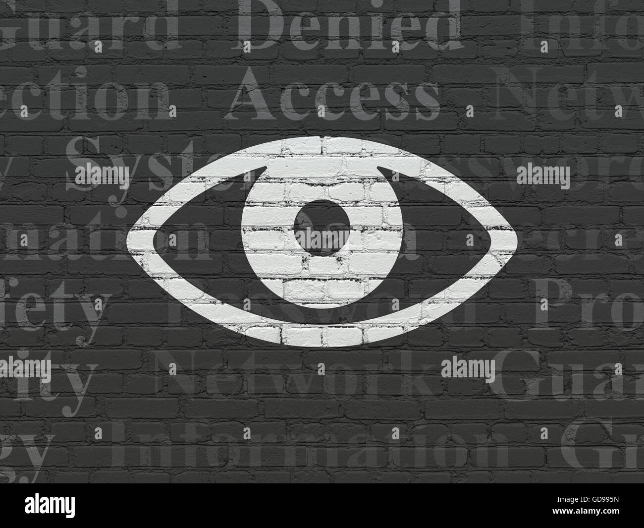 Privacy concept Eye on wall background Stock Photo Alamy