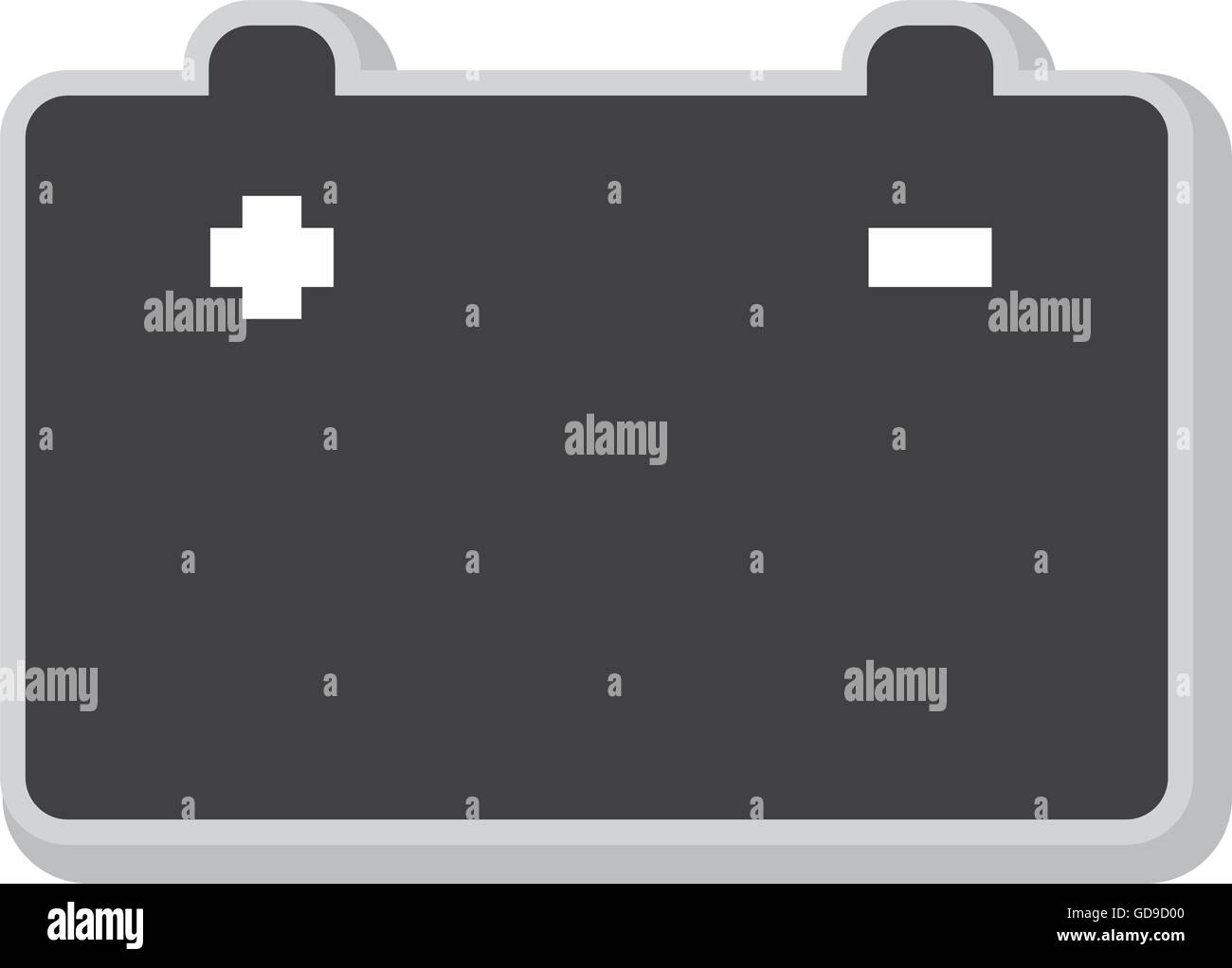 Battery isolated flat icon in black and white icon Stock Vector Image ...