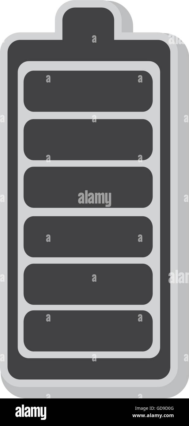 Battery isolated flat icon in black and white icon Stock Vector Image ...