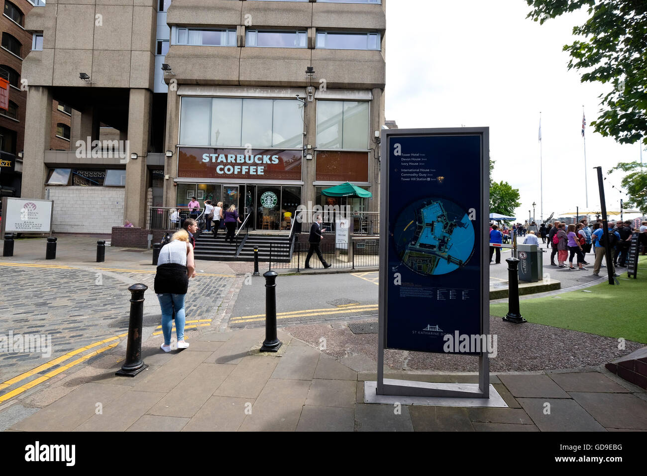 A Starbucks Coffee outlet at St Katharine Docks London Stock Photo Alamy