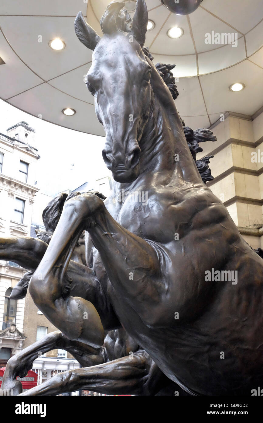London Piccadilly Circus.Statues of The Horses of Helios, also known as