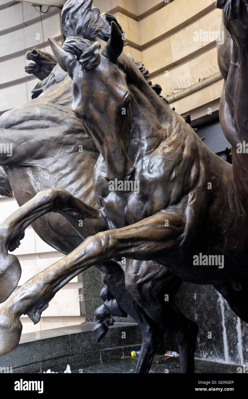 London Piccadilly Circus. Statues of The Horses of Helios, also known as The Four Bronze Horses