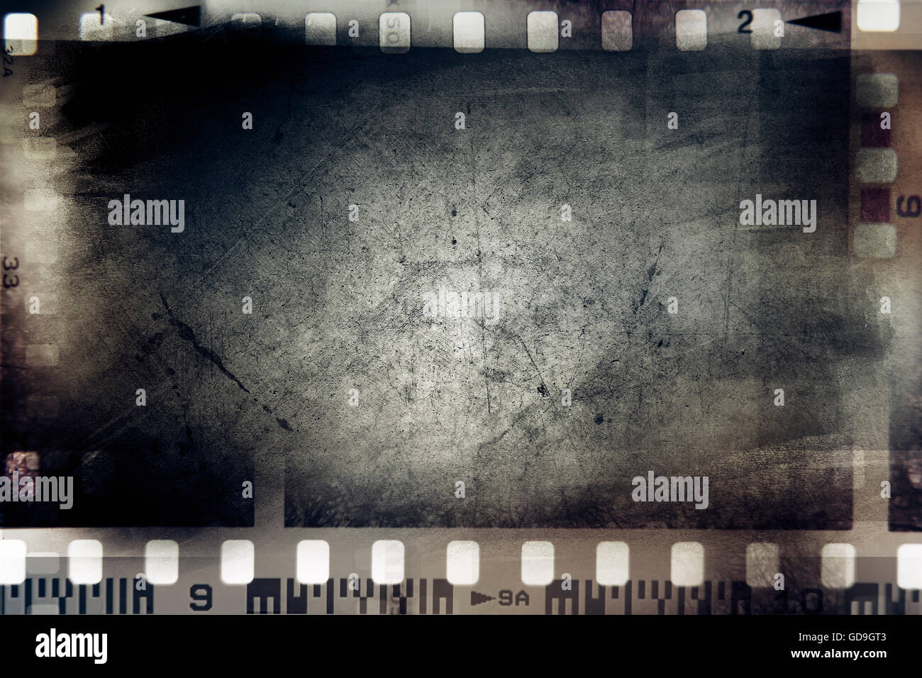Film negative frames grunge background Stock Photo