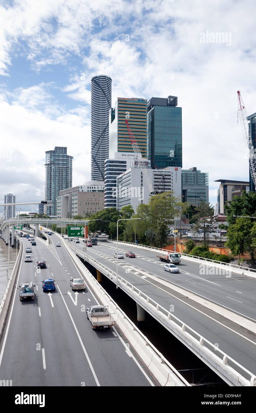 Riverside Expressway, Brisbane City, Brisbane, Queensland, Australia Stock Photo