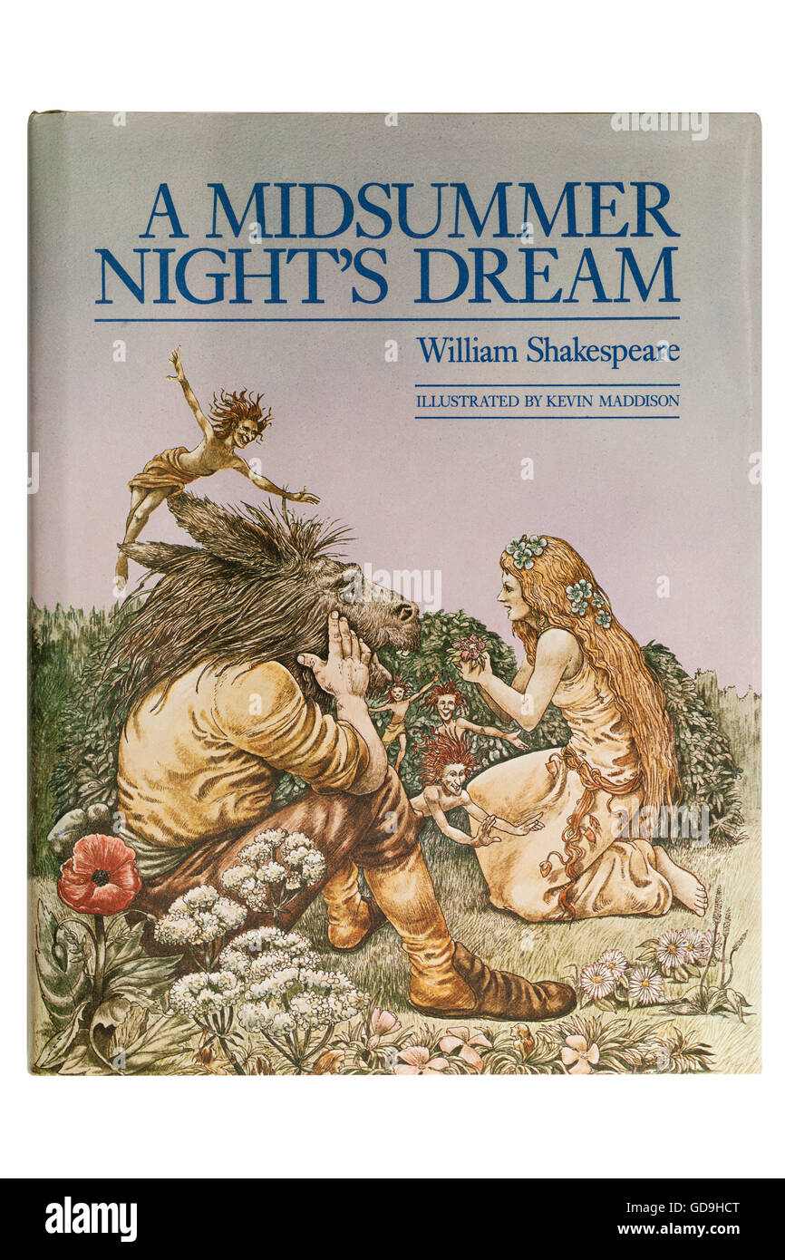 A Midsummer Night's Dream book written by William Shakespeare on a white background Stock Photo