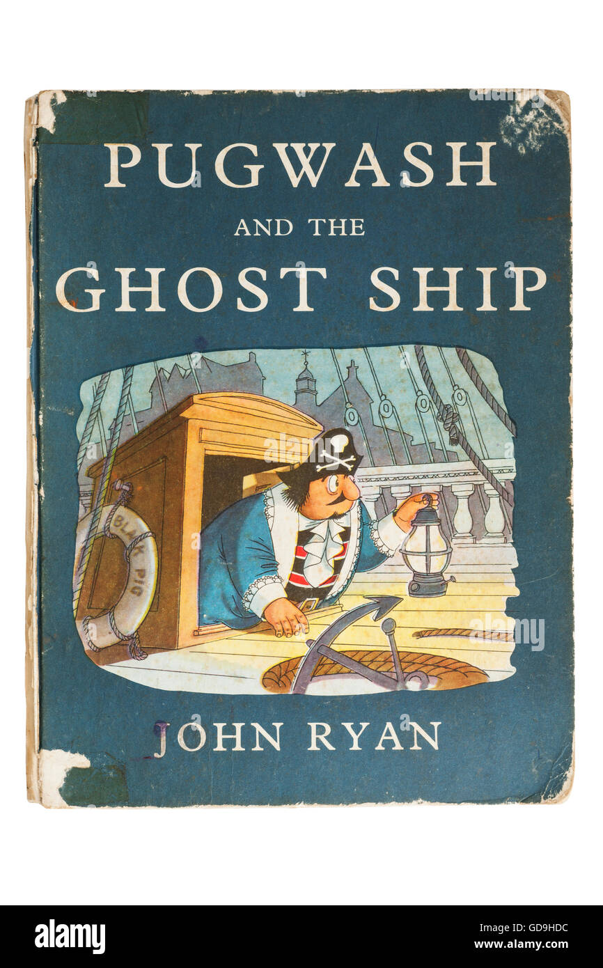 A Pugwash and the ghost ship book by John Ryan on a white background Stock Photo