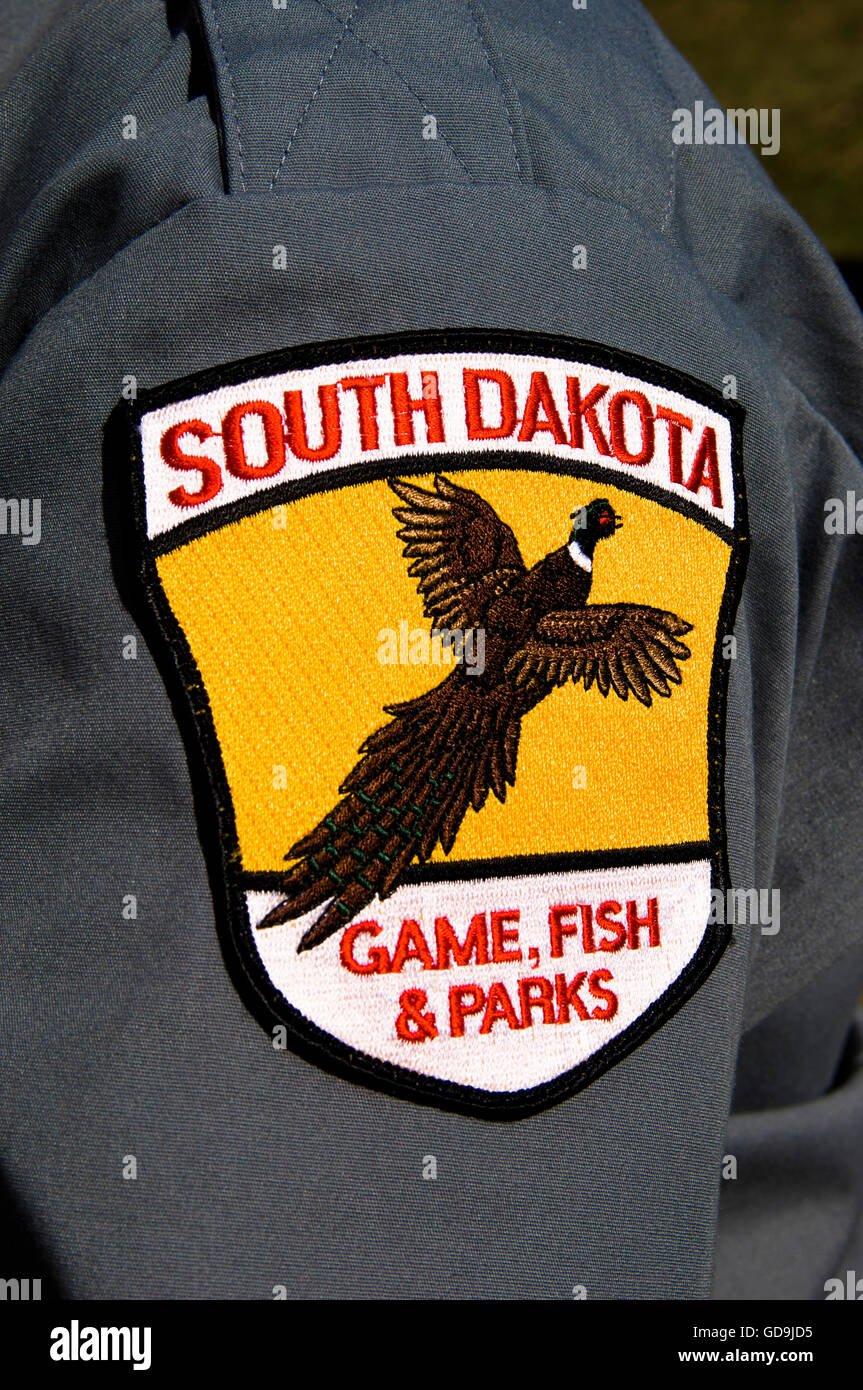 South Dakota game, fish and parks, badge, Custer State Park, Black Hills, South Dakota, USA Stock Photo