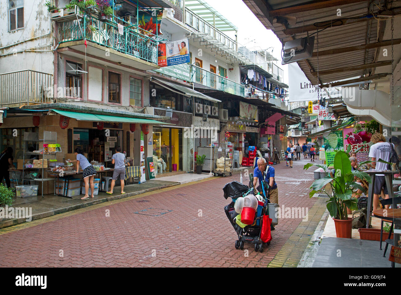 Street in Sai Kung, Hong Kong Stock Photo