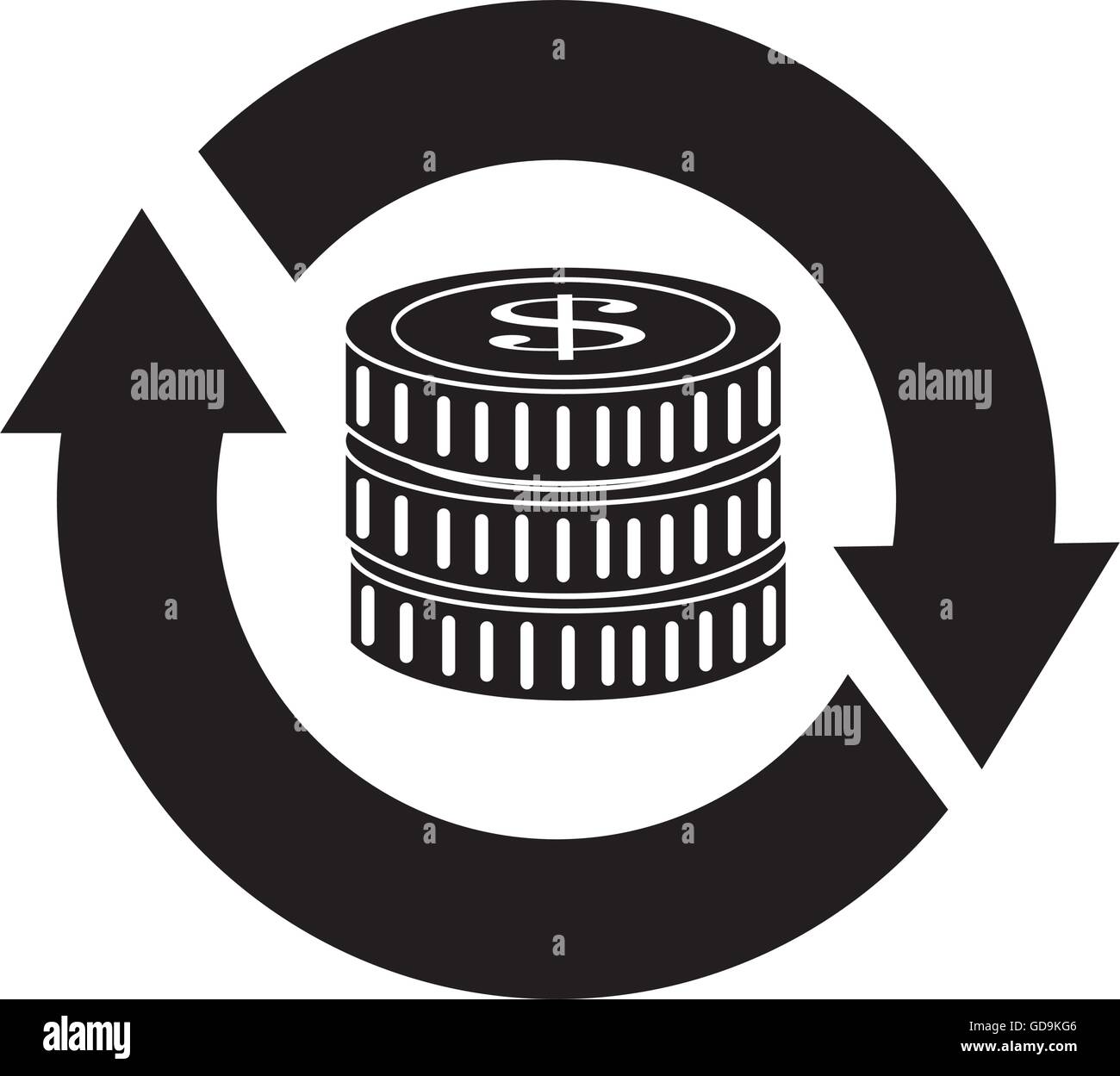 Money and investment isolated flat icon, vector illustration Stock ...