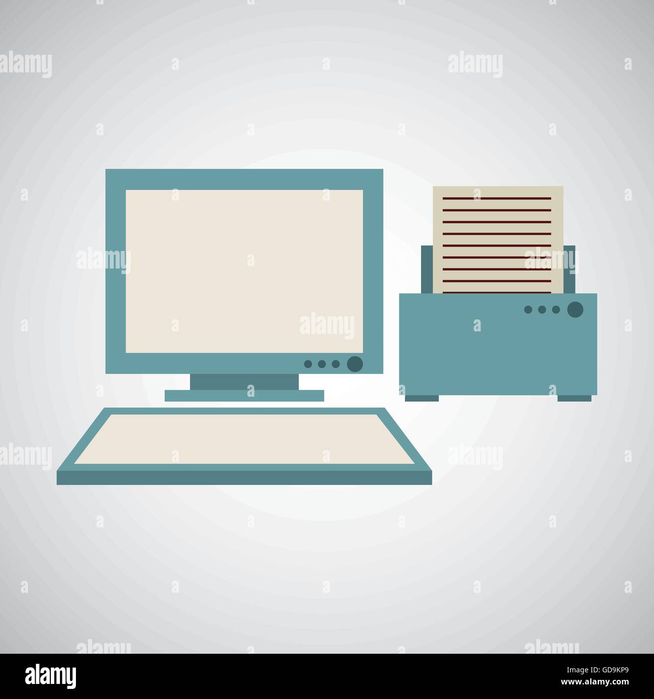 technology office information computer printer Stock Vector Image & Art ...