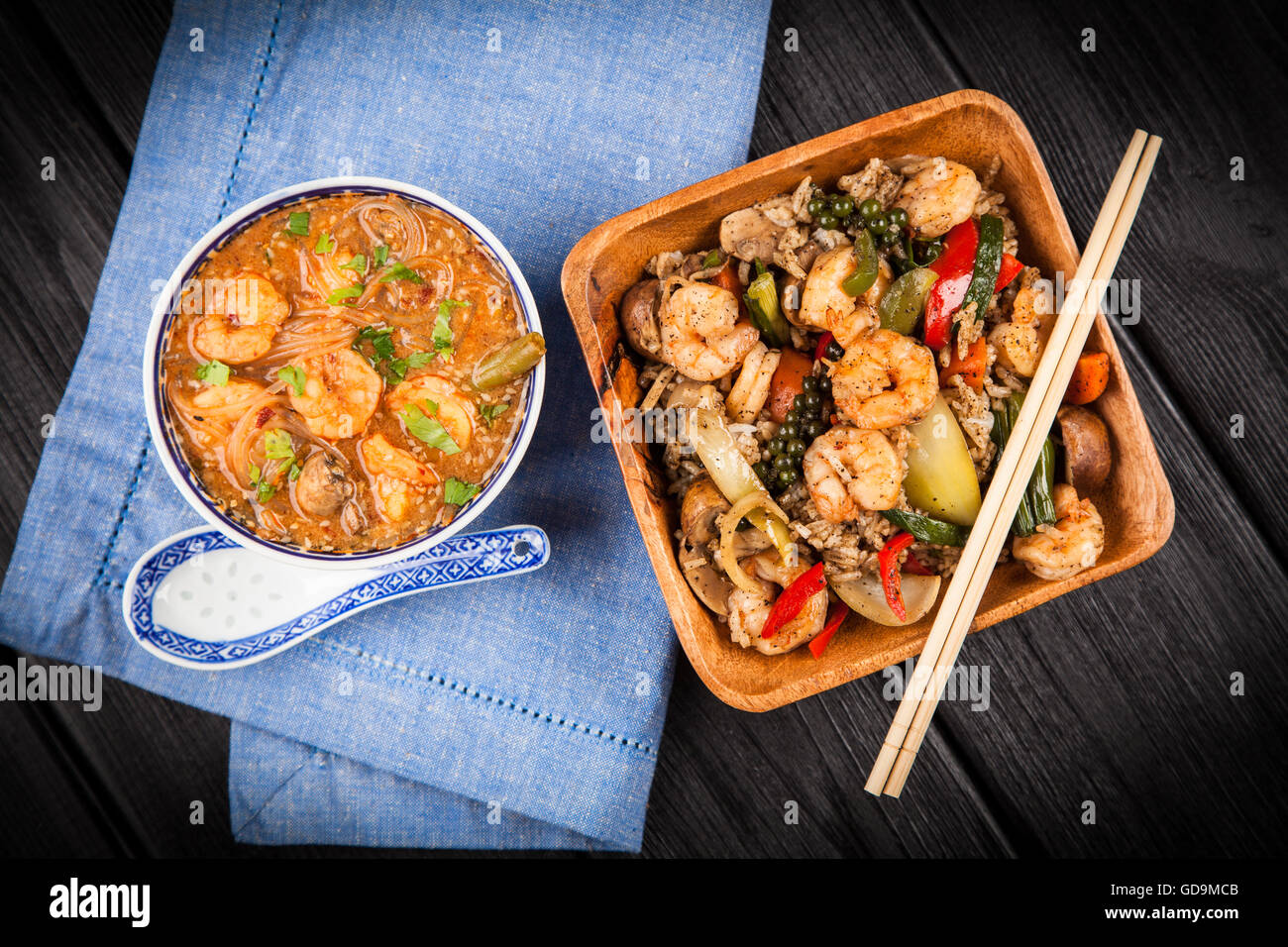 Shrimp rice dish Stock Photo - Alamy