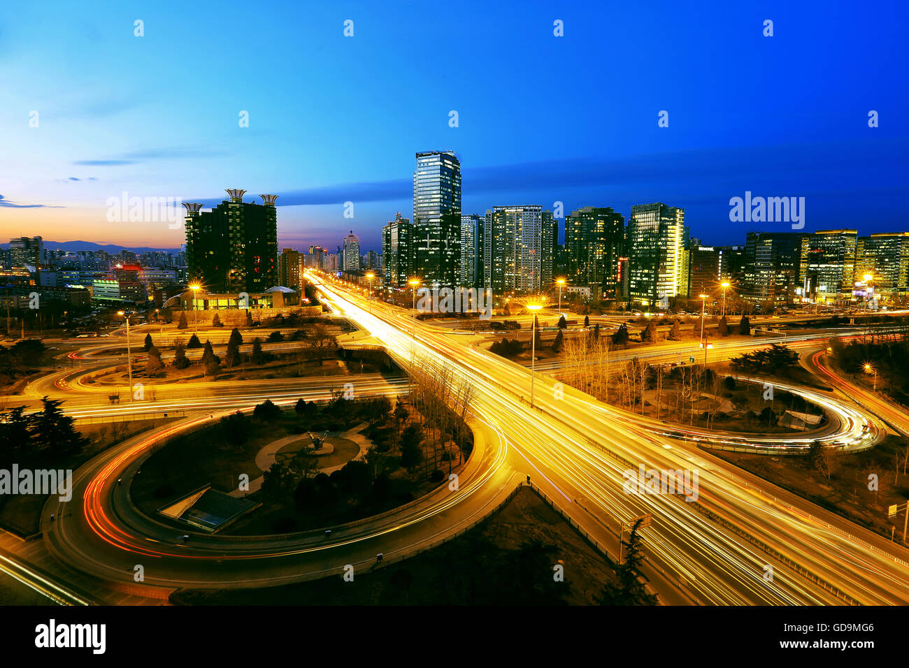 Beijing Nightscape The night view of Beijing City Stock Photo - Alamy