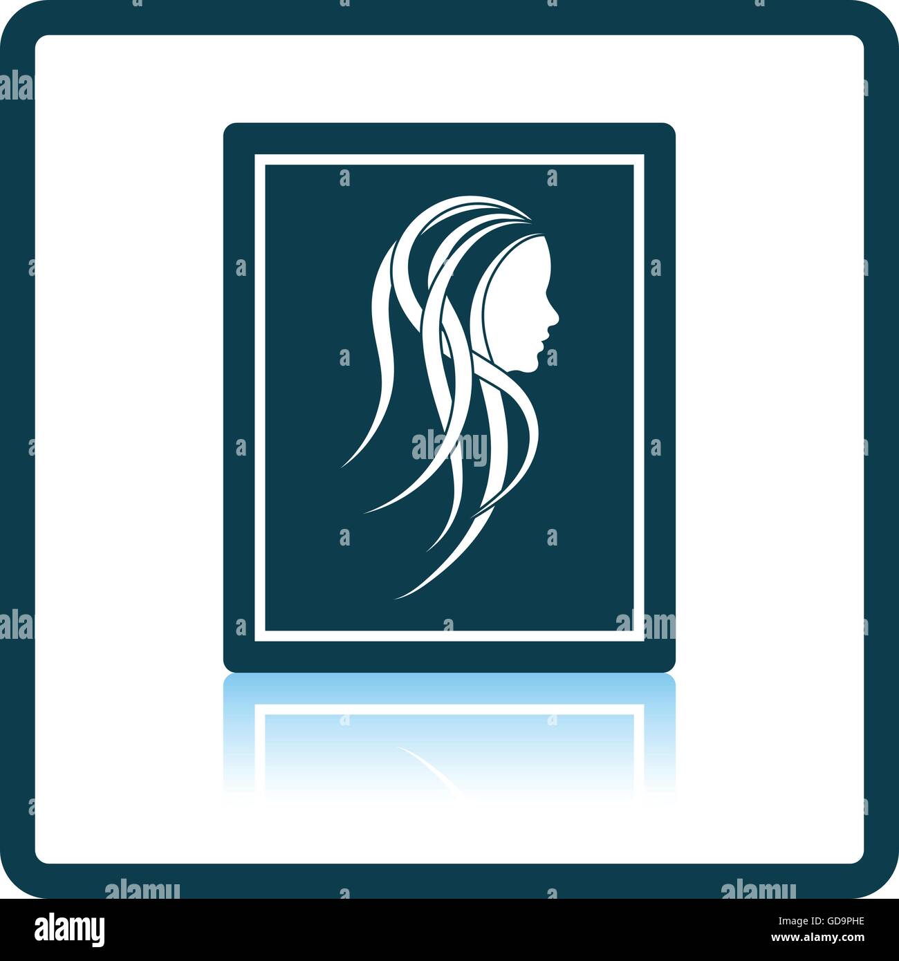 Portrait art icon. Shadow reflection design. Vector illustration Stock ...