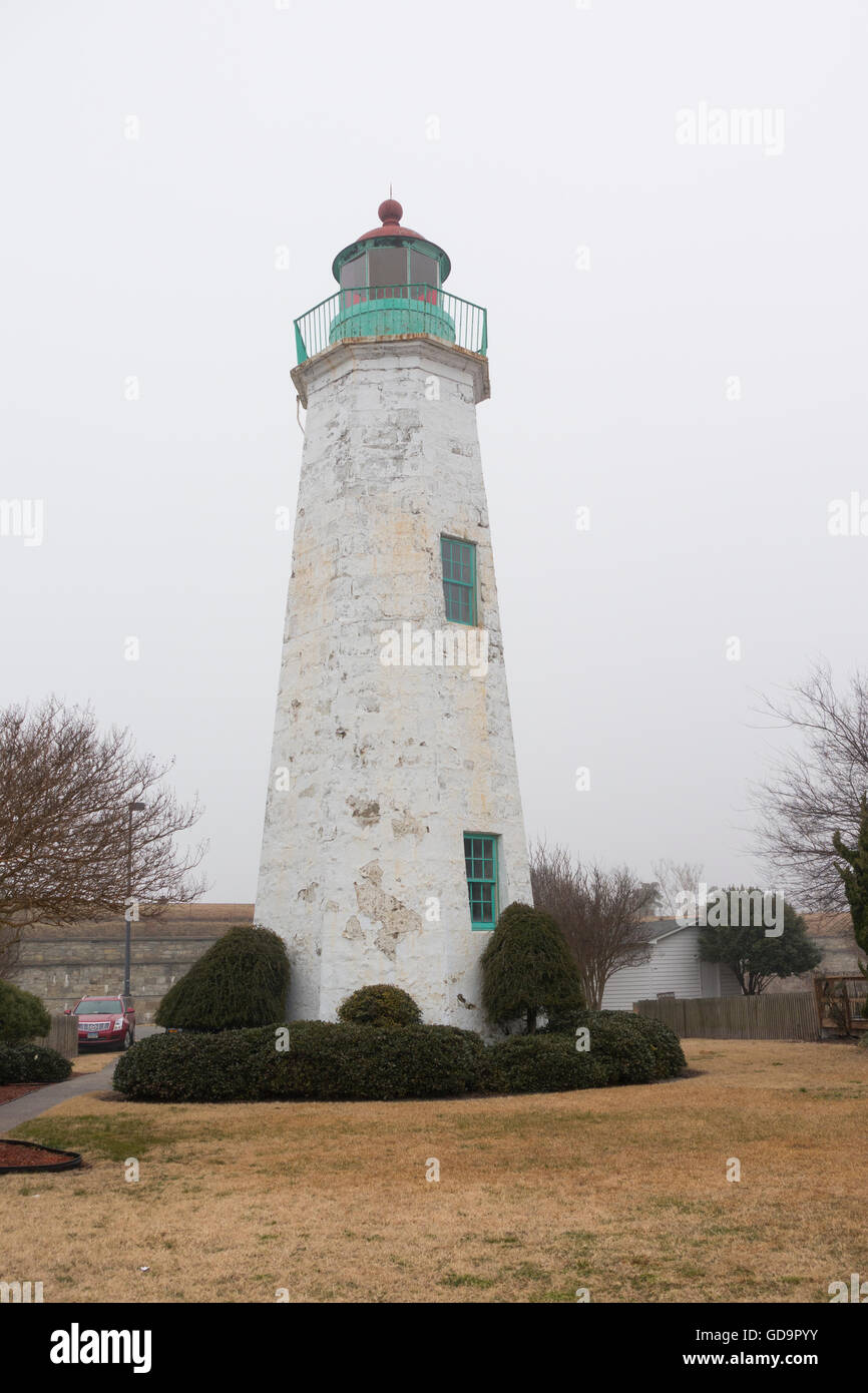 Old Point comfort lighthouse Virginia Fort Monroe Stock Photo Alamy