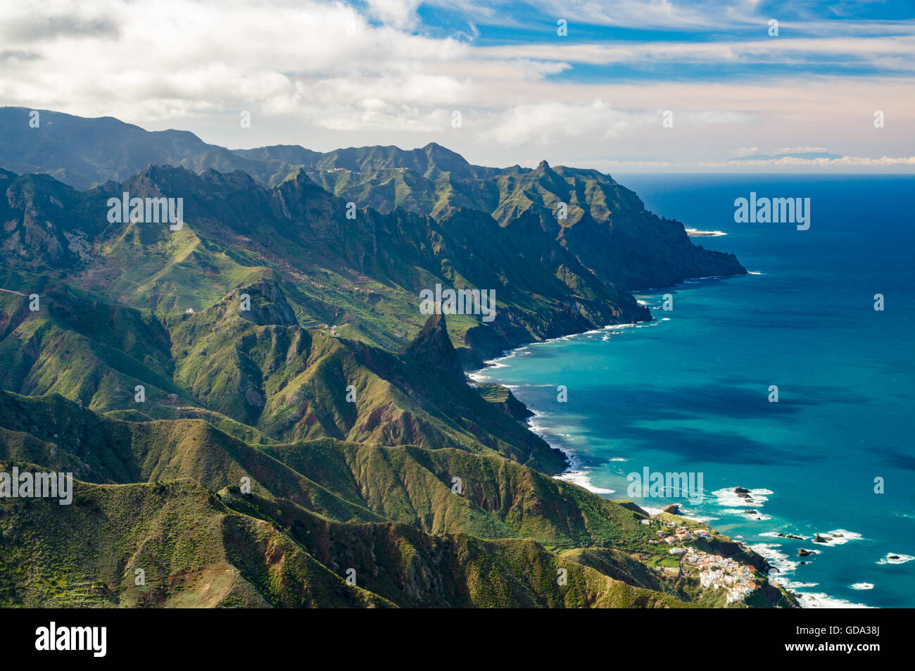 Anaga mountains and Atlatic ocean coast, Tenerife, Canary islands, Spain Stock Photo