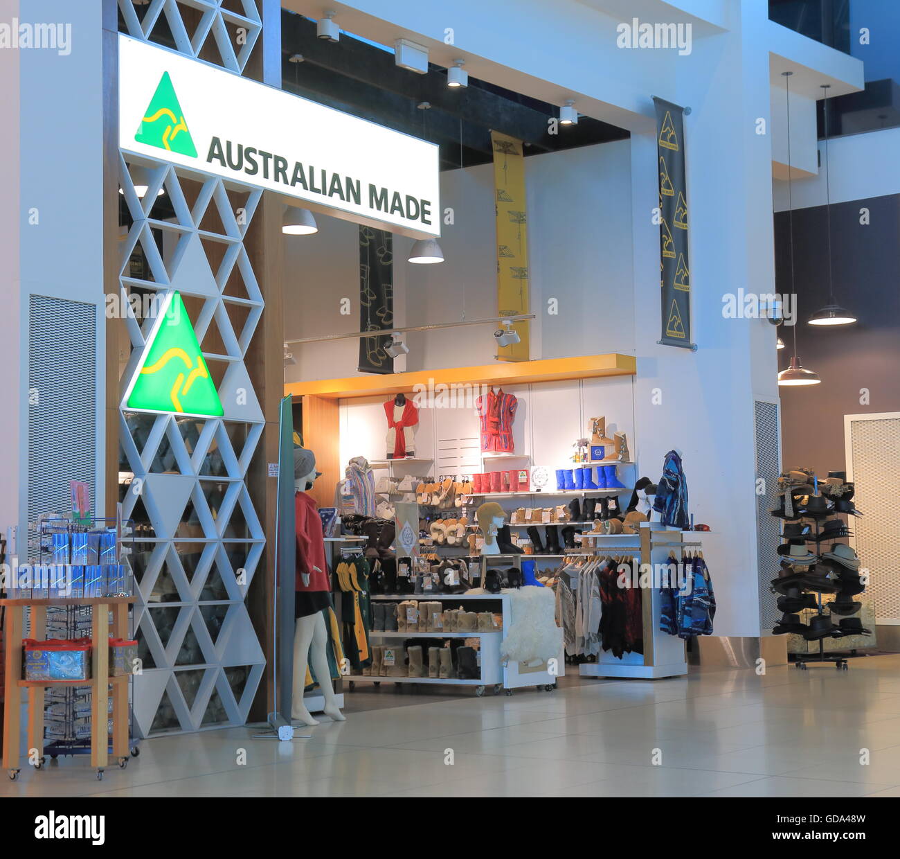 Australian made retail souvenir shop. Stock Photo