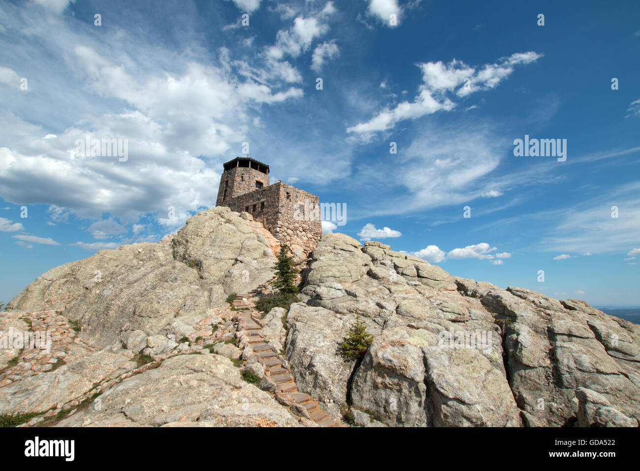 Harney Peak Fire Lookout Tower in Custer State Park in the Black Hills