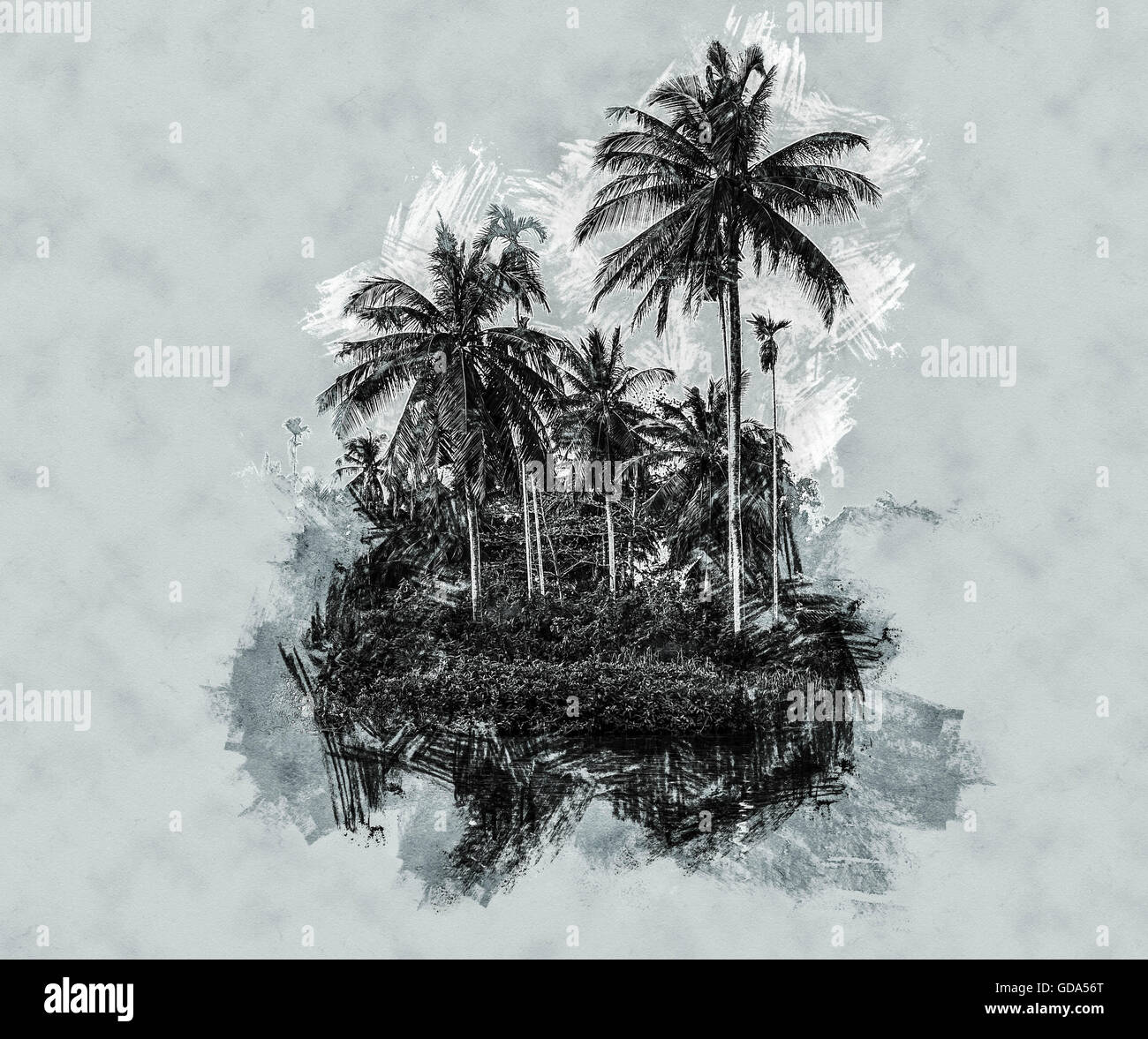 Palm trees on sea shore at beautiful sunny day Stock Photo - Alamy