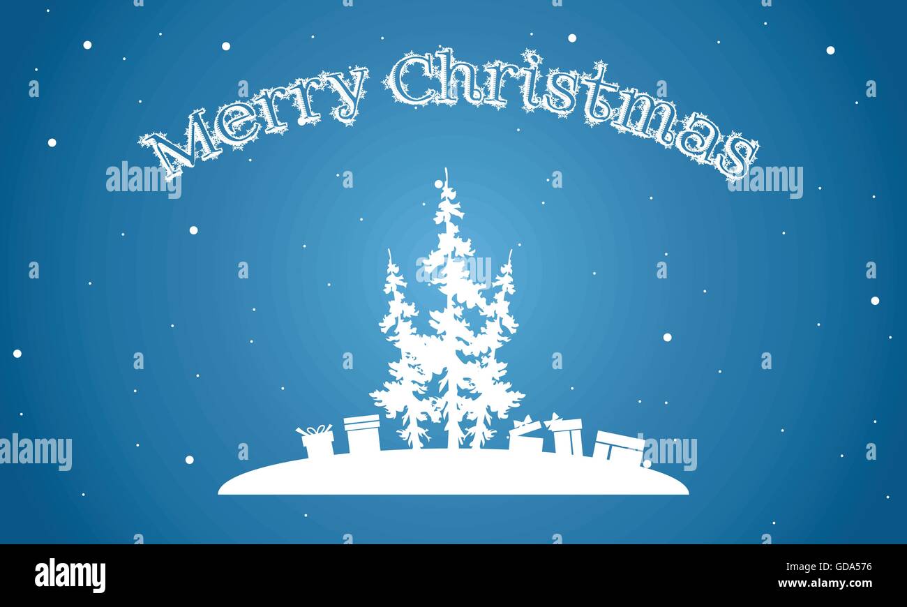 Merry Christmasof of silhouette simple backgrounds Stock Vector Image