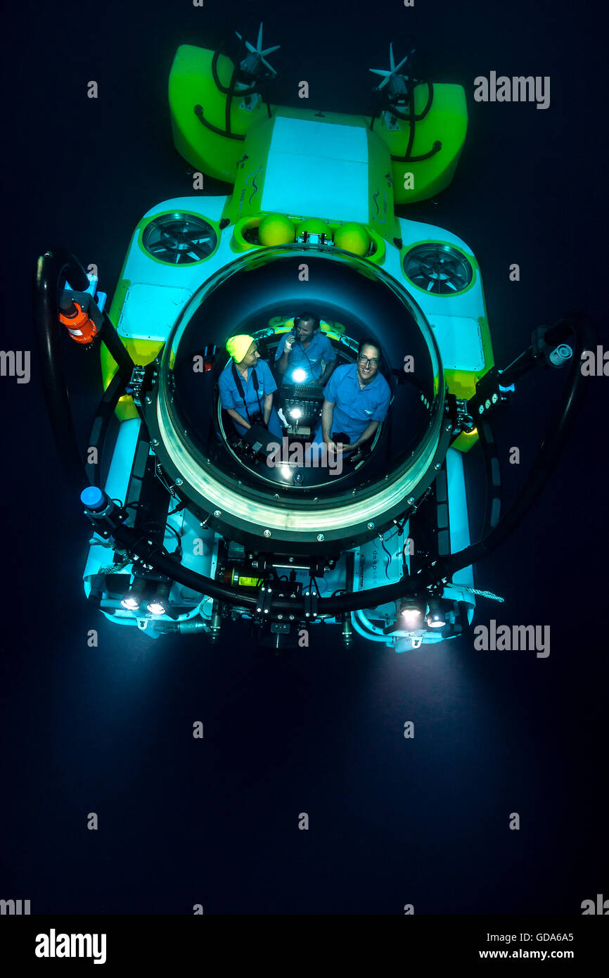 Diving with DeepSee Submersible, Cocos Island, Costa Rica Stock Photo