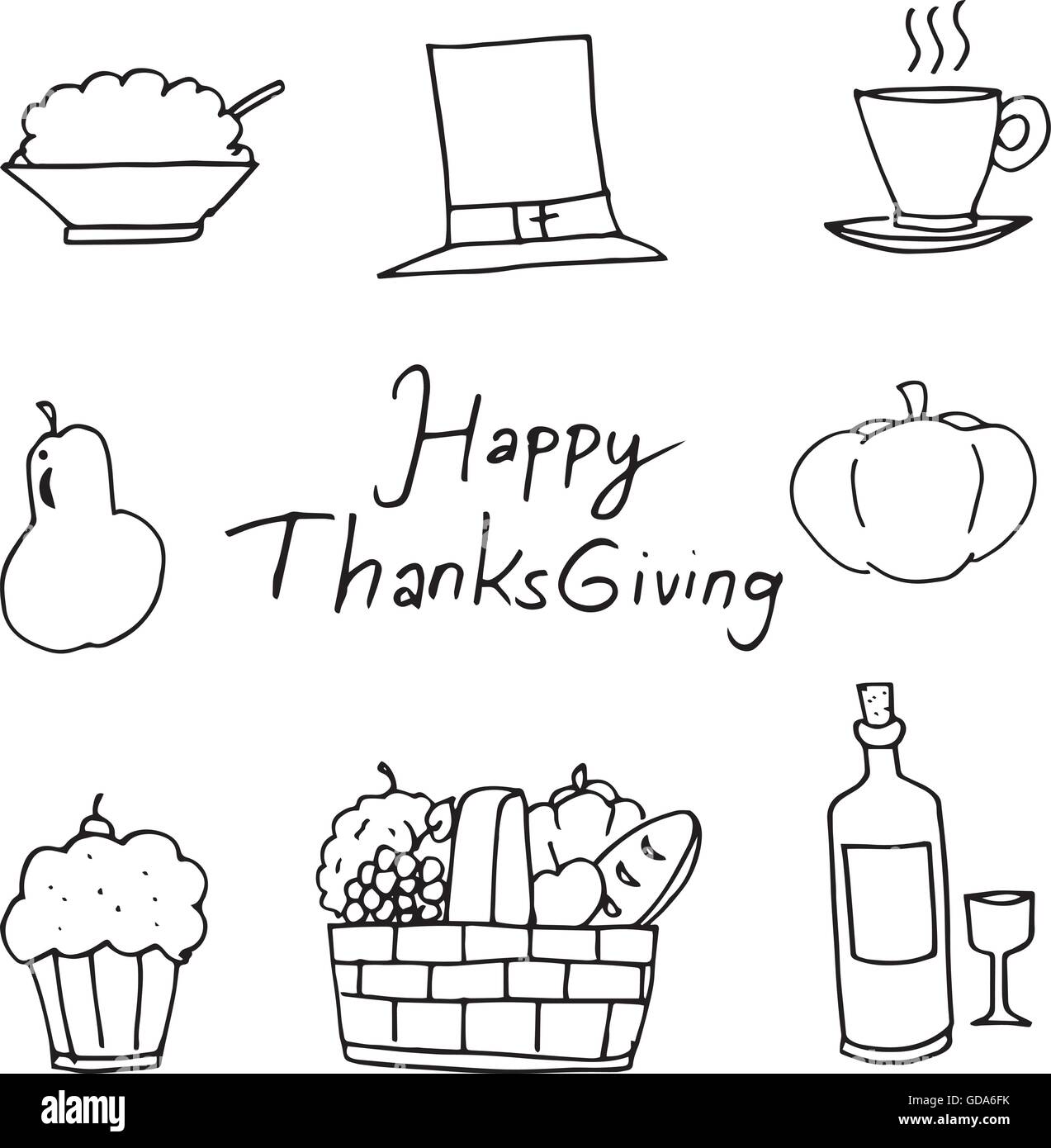 Doodle of fruit element Thanksgiving Stock Vector Image &amp; Art - Alamy