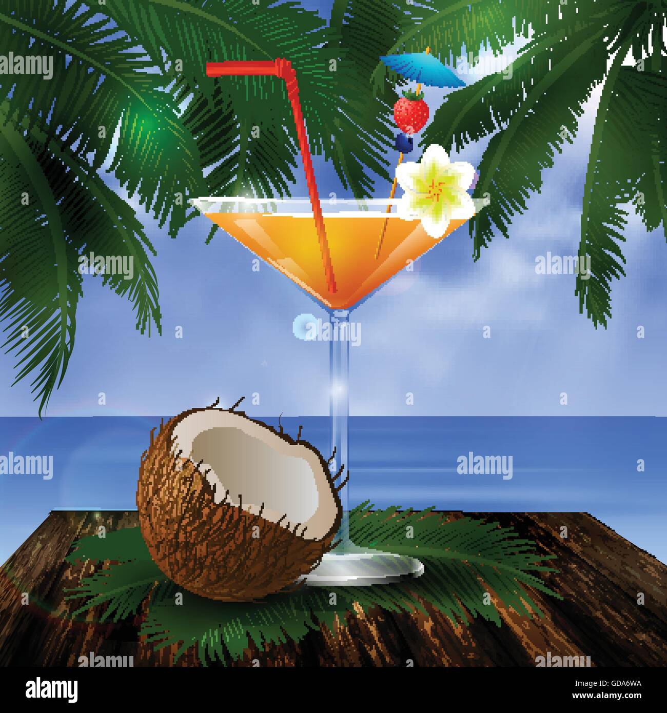 tropical vector background Stock Vector Image & Art - Alamy