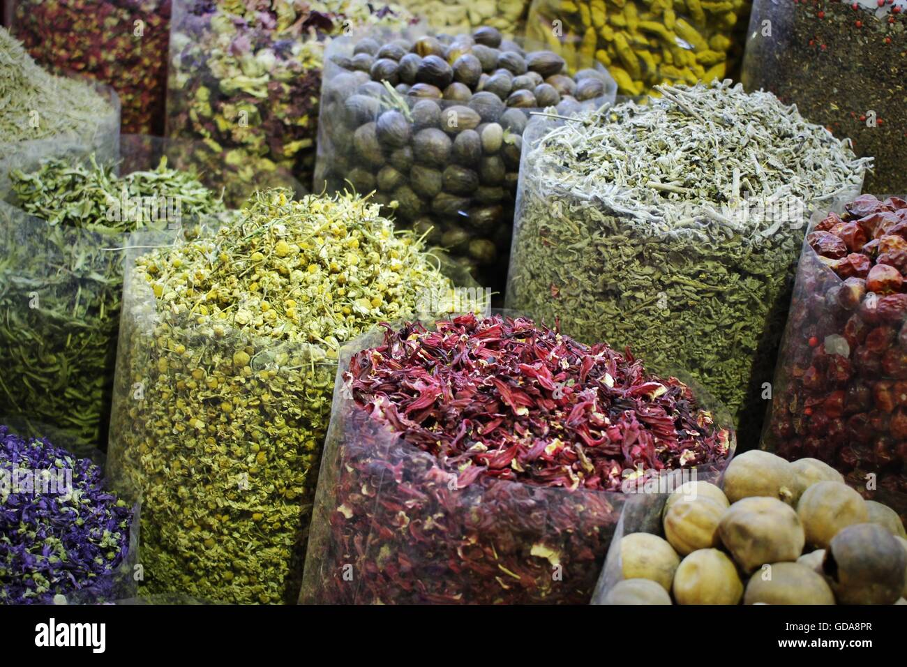 Arabic spices at spice soukh Deira, Dubai, UAE Stock Photo Alamy