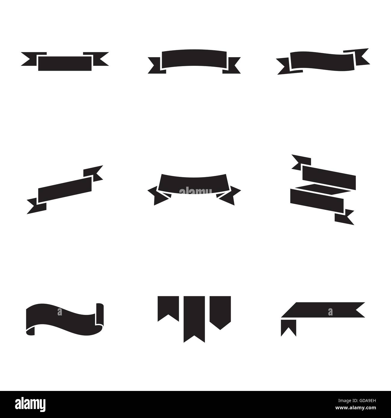 Vector black ribbon icons set Stock Vector Image & Art - Alamy