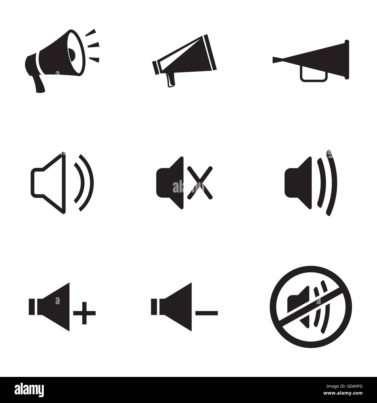 Vector black speaker icons set Stock Vector Image & Art - Alamy