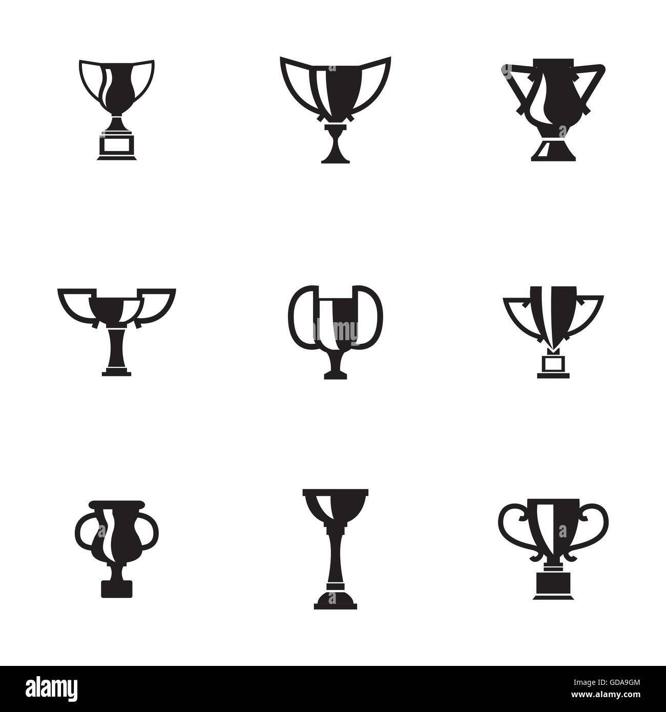 Vector black trophy icons set Stock Vector Image & Art - Alamy
