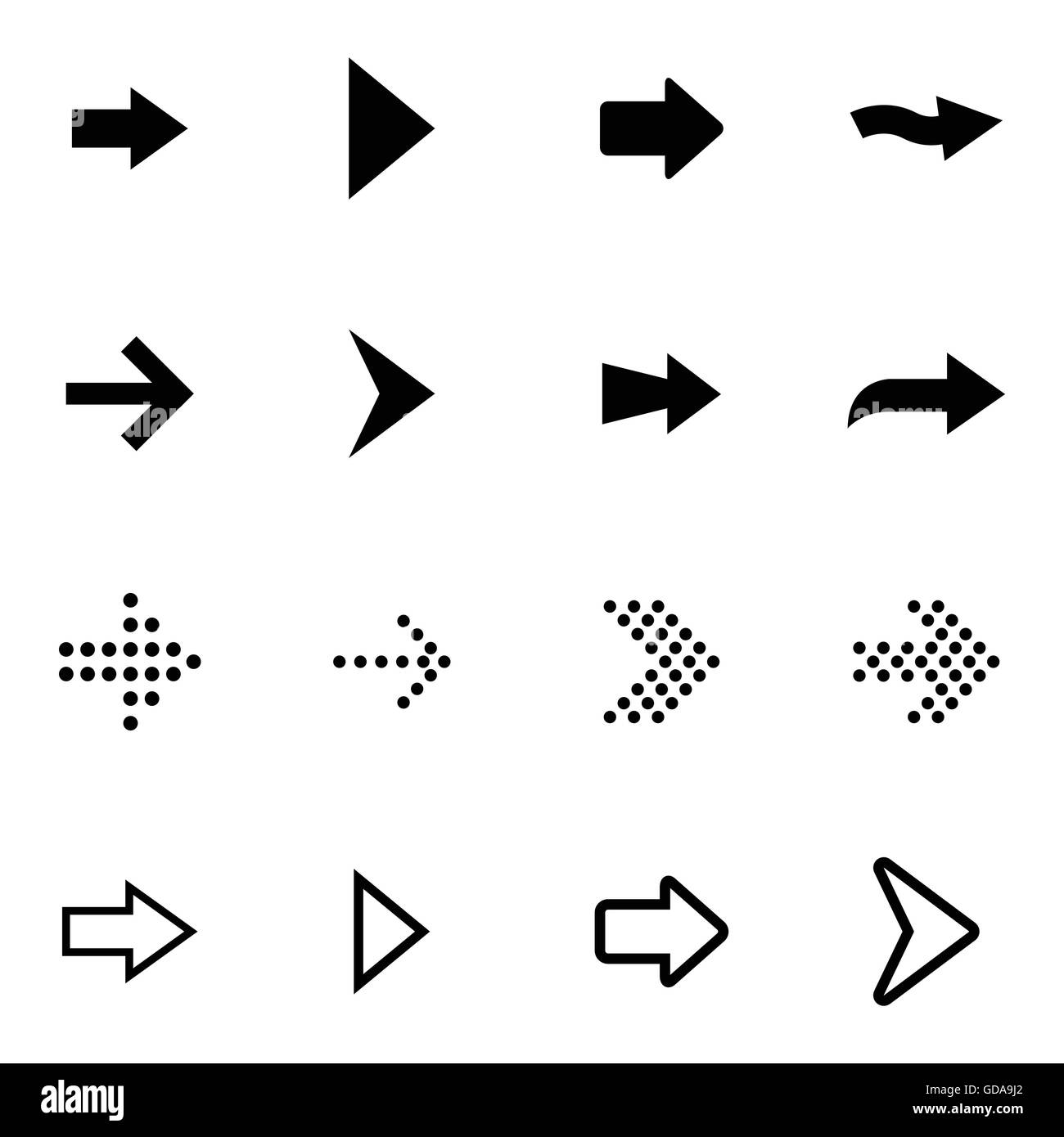 Vector black arrows icons set Stock Vector Image & Art - Alamy