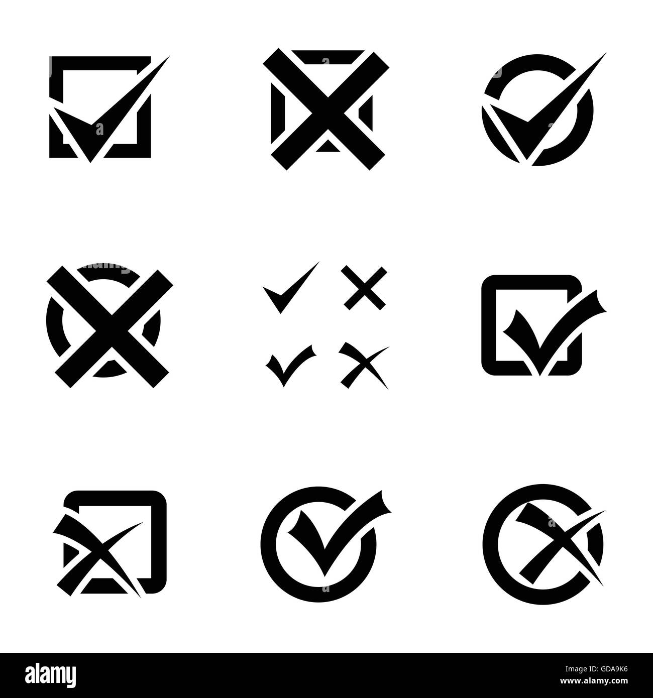 Vector black check marks icons set Stock Vector Image & Art - Alamy
